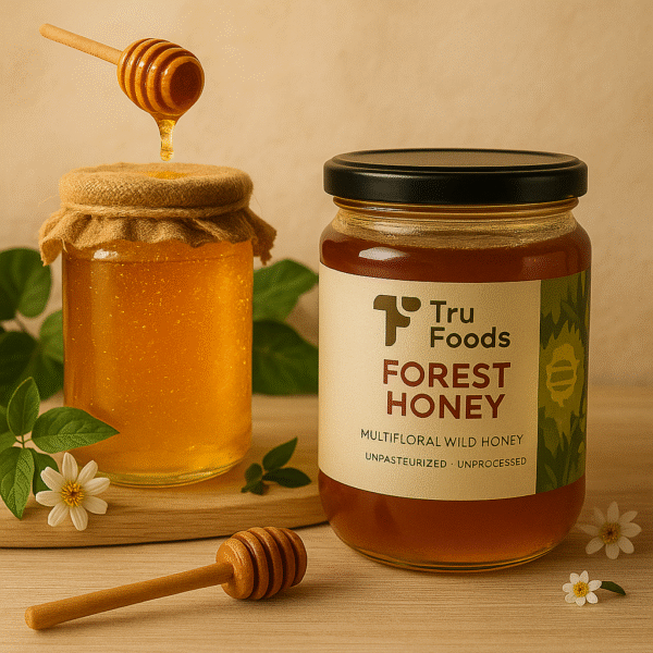 Tru Foods 100% Raw Honey – 1kg Glass Jar